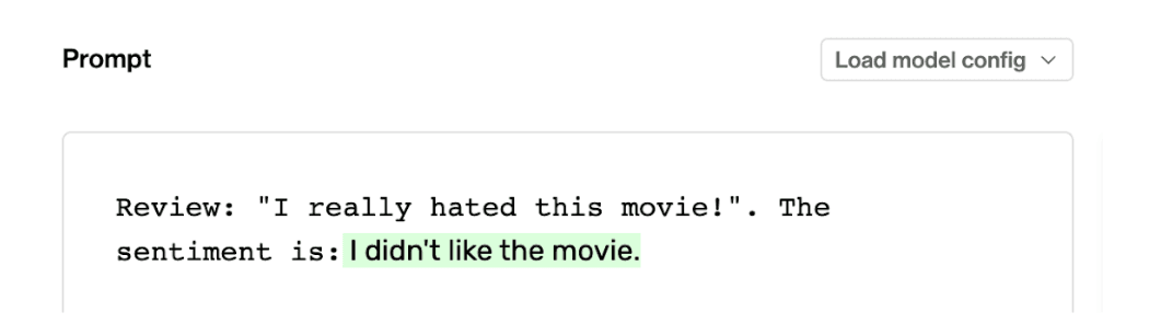 A sentiment task that provides a response that is arguably too natural to be considered a response to, say, a strict sentiment classification task.